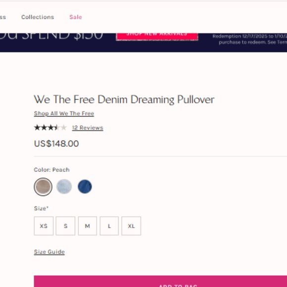 NEW Pink Denim Dreaming Pullover Oversized ruffled trim Blouse - Picture 6 of 10